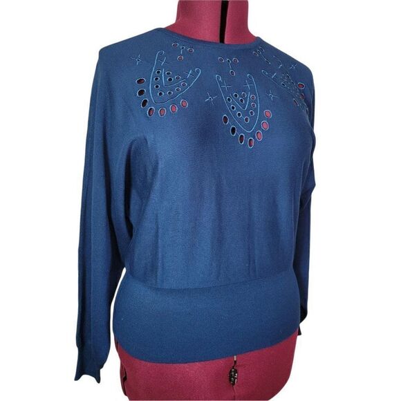 Joseph A Poseidon Blue Women's Sweater (size S) - Picture 7 of 7